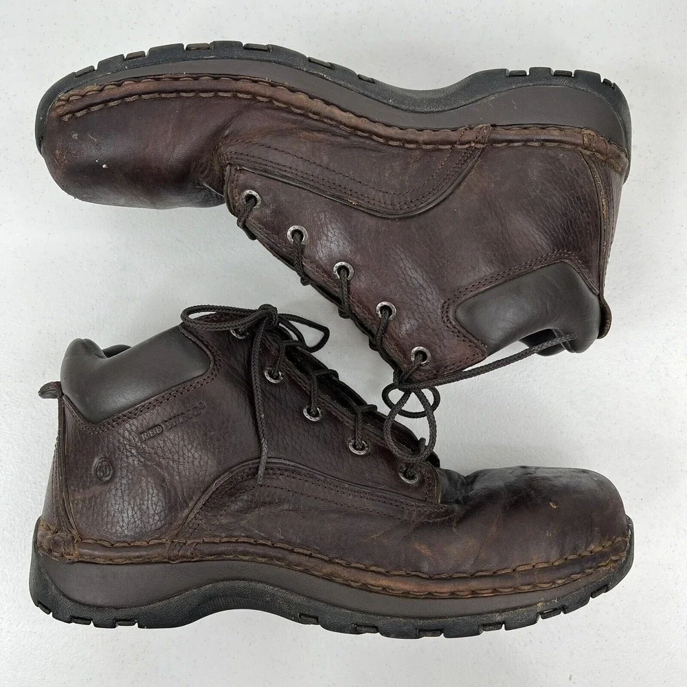 Red Wing Size 8.5 D 6707 Men's Steel Toe Work Boots Leather Brown Lace Up WEAR